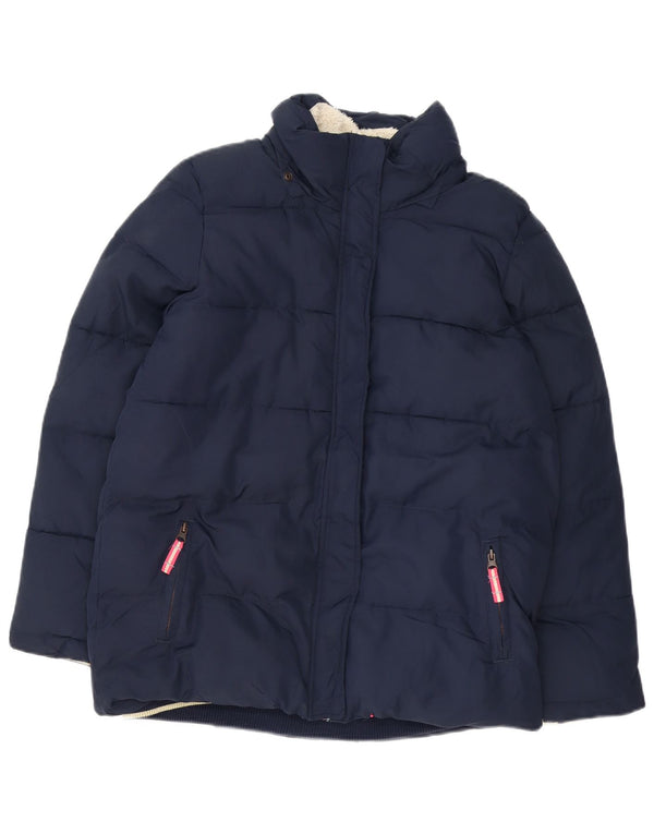BODEN Girls Sherpa Padded Jacket 15-16 Years Navy Blue Polyester