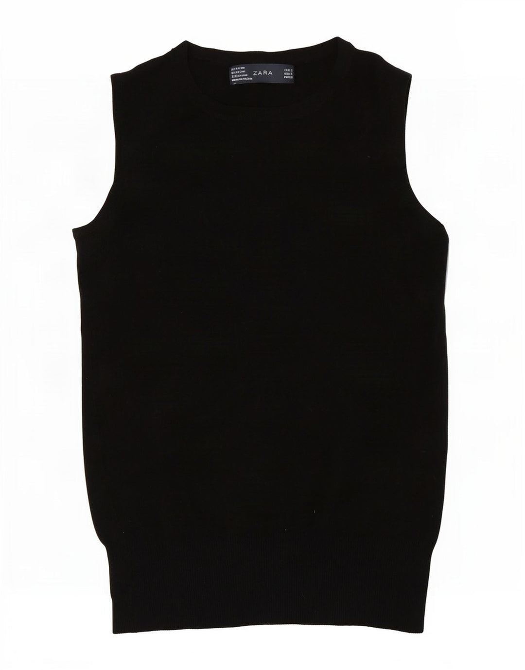 Zara Womens Vest Tank Top UK 8 Small Black Rayon
