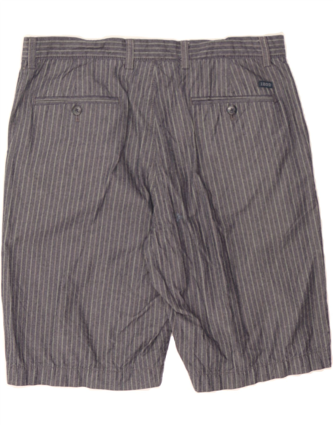 IZOD Mens Chino Shorts W34 Large Grey Striped Cotton Vintage Izod and Second-Hand Izod from Messina Hembry 