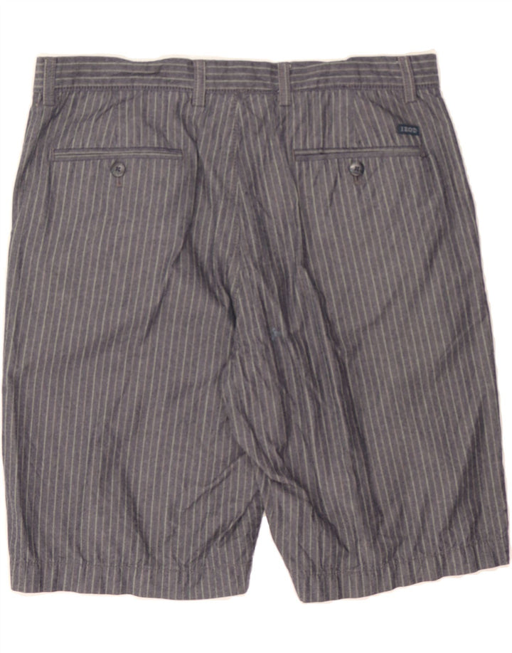 IZOD Mens Chino Shorts W34 Large Grey Striped Cotton Vintage Izod and Second-Hand Izod from Messina Hembry 