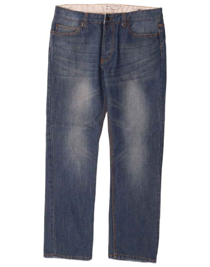 French Connection Mens Regular Fit Straight Jeans W34 L32 Blue Cotton