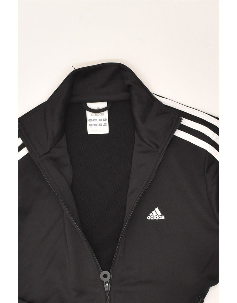 ADIDAS Womens Tracksuit Top Jacket UK 12 Medium Black Polyester | Vintage Adidas | Thrift | Second-Hand Adidas | Used Clothing | Messina Hembry 