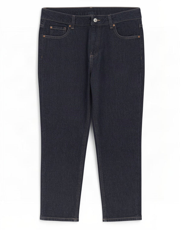 Marks & Spencer Womens Slim Cropped Jeans UK 12 Medium W32 L24 Navy Blue