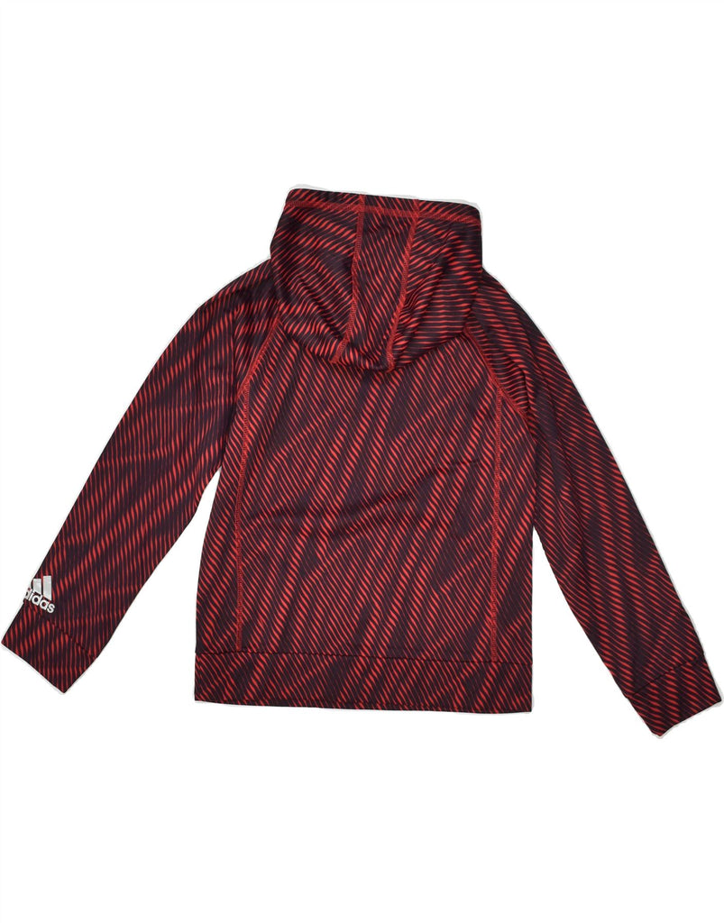 ADIDAS Boys Graphic Hoodie Jumper 7-8 Years Small  Maroon Striped | Vintage Adidas | Thrift | Second-Hand Adidas | Used Clothing | Messina Hembry 