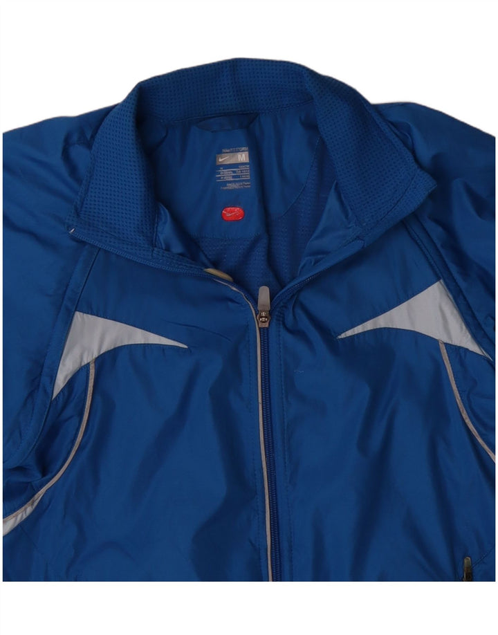 Nike Womens Rain Jacket UK 10/12 Medium Blue Colourblock Polyester