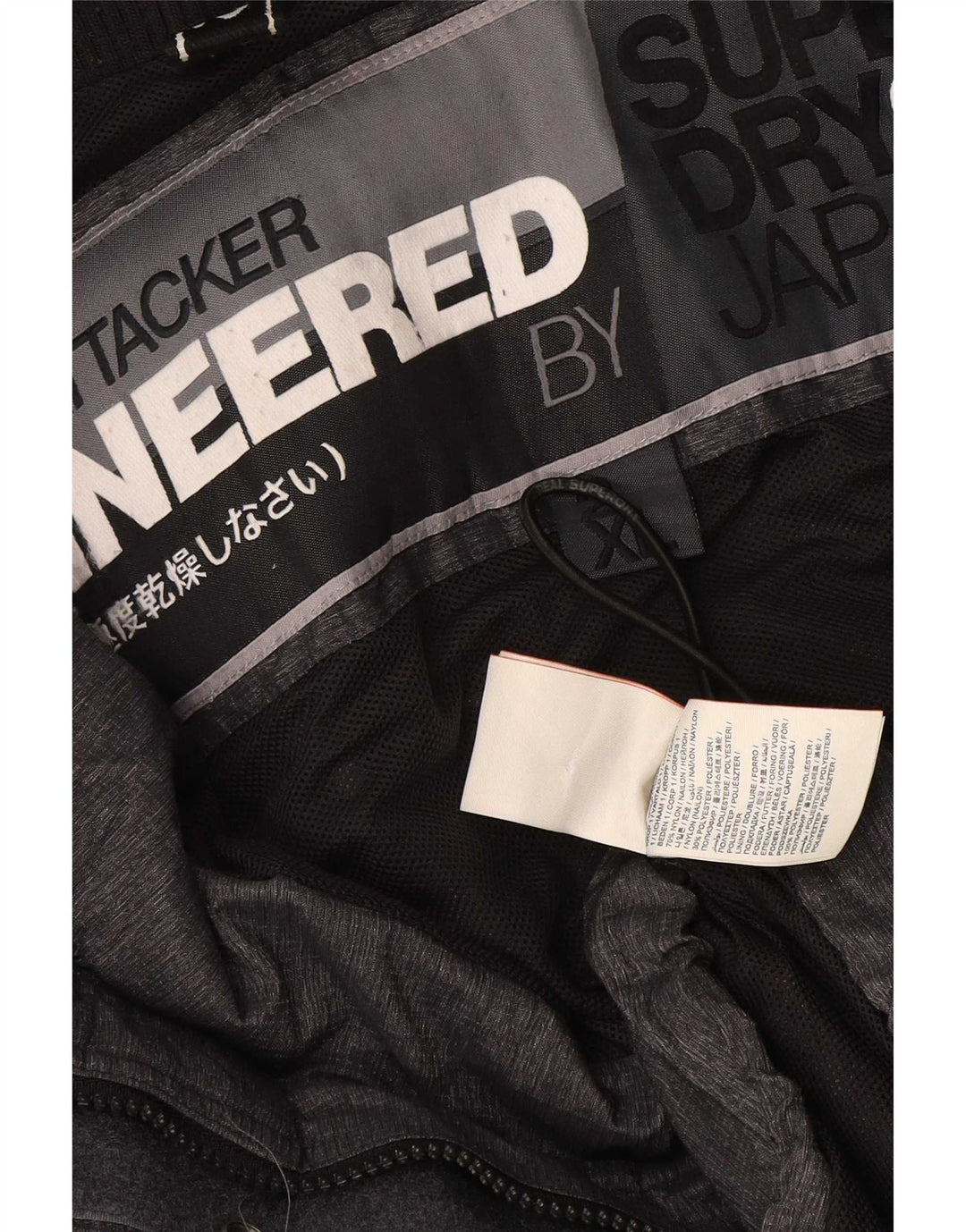 Superdry Mens Windbreaker Jacket UK 44 2XL Black Polyester