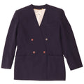 Vintage Womens Double Breasted Blazer Jacket IT 42 Medium Navy Blue