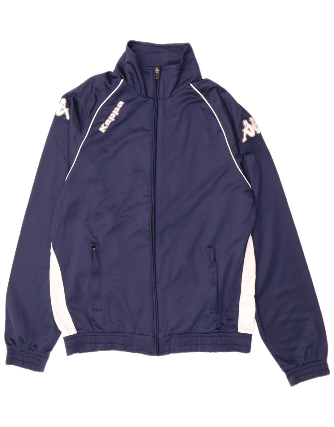 Kappa Mens Tracksuit Top Jacket Medium Navy Blue Colourblock Polyester