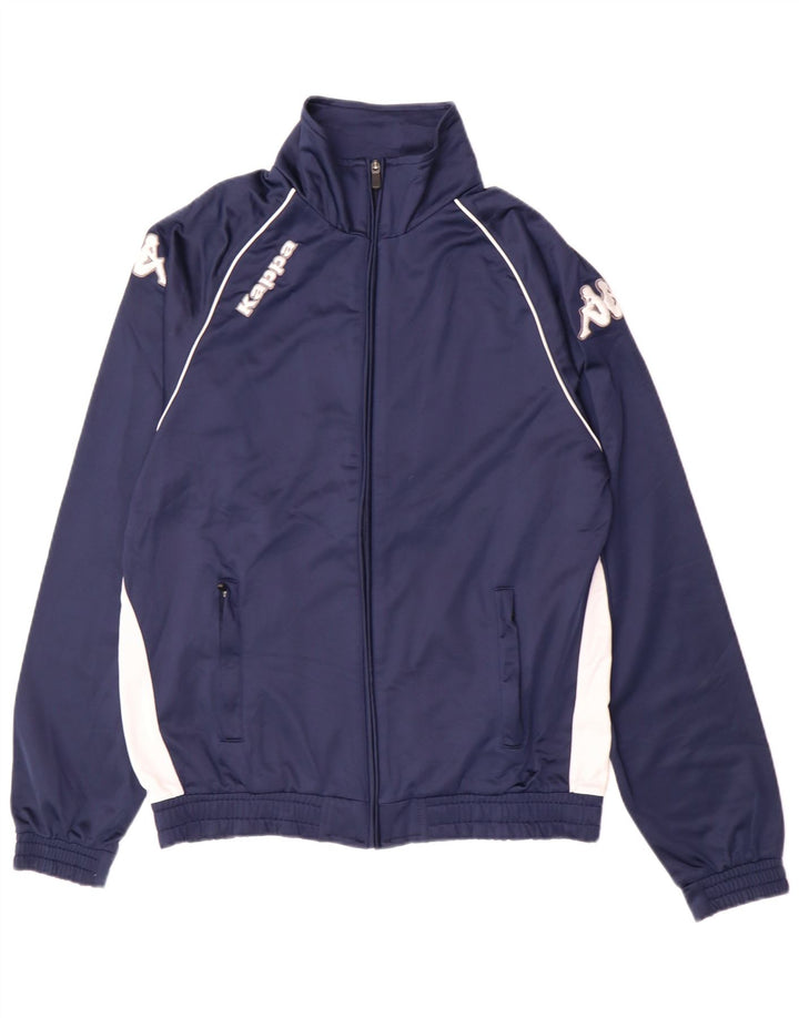 Kappa Mens Tracksuit Top Jacket Medium Navy Blue Colourblock Polyester