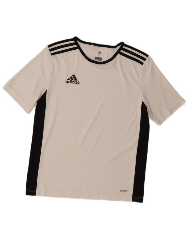 Adidas Boys Climalite T-Shirt Top 13-14 Years Large White Colourblock