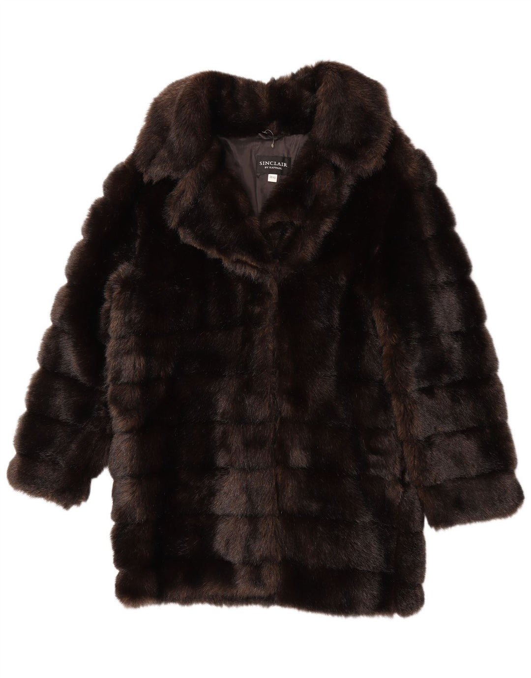 Sinclair Womens Faux Fur Overcoat EU 38/40 Medium Brown Modacryl