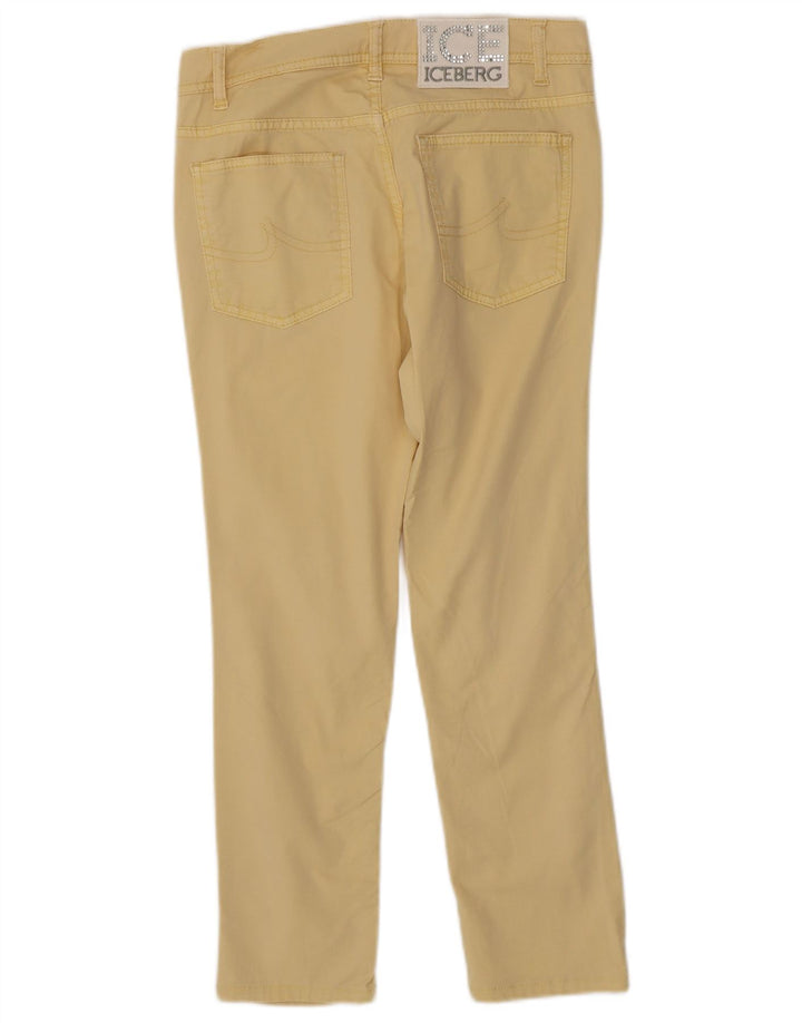 ICEBERG Womens Slim Cropped Trousers W27 L25 Yellow