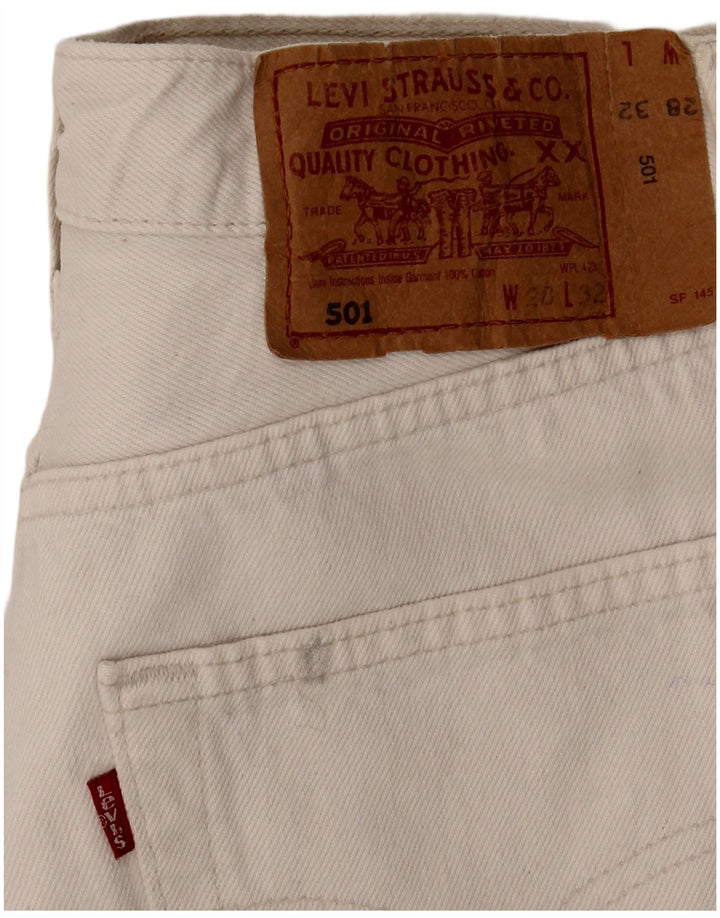 Levi's Womens 501 Straight Jeans W28 L32 White Cotton