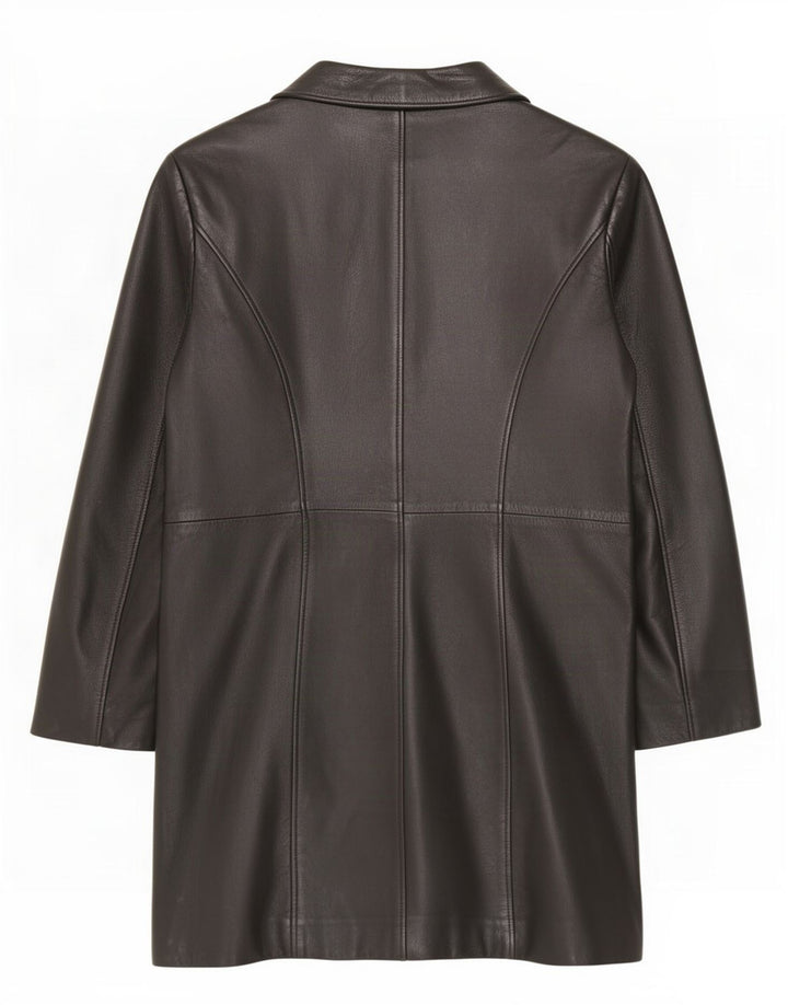 Pascucci Womens Leather Coat IT 44 Medium Black