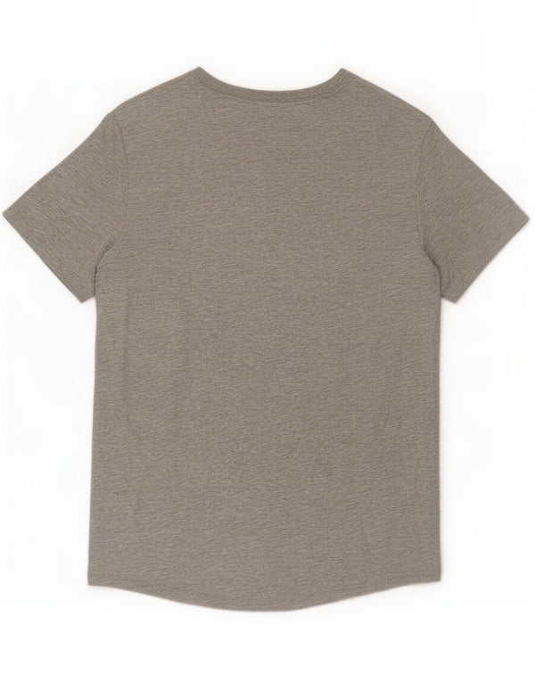 Nike Womens T-Shirt Top UK 12 Medium Grey Flecked Cotton