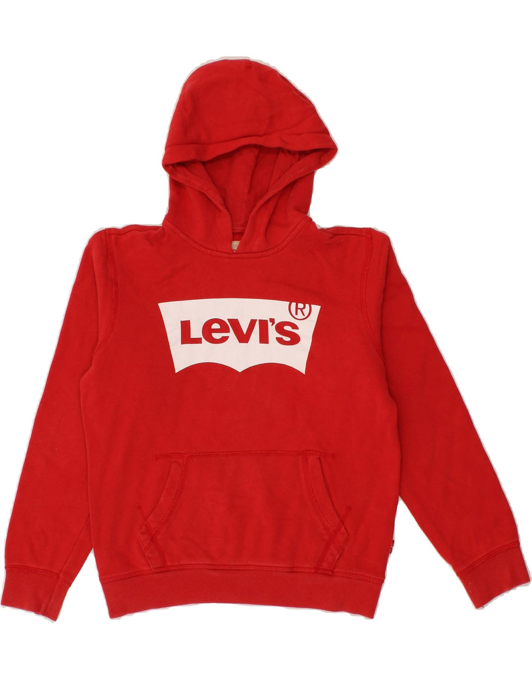 LEVI'S Boys Graphic Hoodie Jumper 11-12 Years Red Cotton Vintage Levi's and Second-Hand Levi's from Messina Hembry 