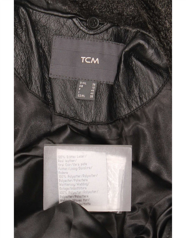 TCM Womens Leather Coat UK 12 Medium Black Leather