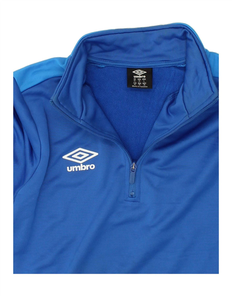 UMBRO Mens Pullover Tracksuit Top Medium Blue Polyester | Vintage Umbro | Thrift | Second-Hand Umbro | Used Clothing | Messina Hembry 