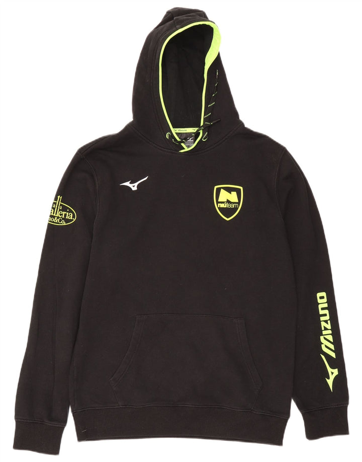 Mizuno Mens Graphic Hoodie Jumper Large Black Cotton