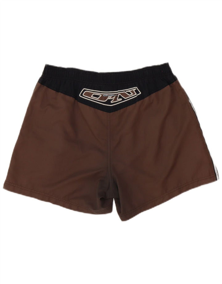 O'Neill Mens Swimming Shorts Small Brown Striped Polyester