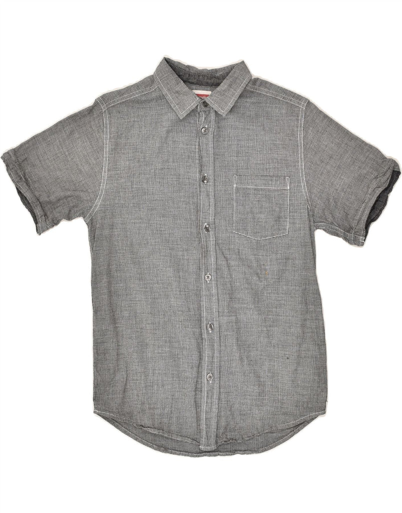 WRANGLER Boys Short Sleeve Shirt 14-15 Years XL Grey Check Cotton | Vintage Wrangler | Thrift | Second-Hand Wrangler | Used Clothing | Messina Hembry 