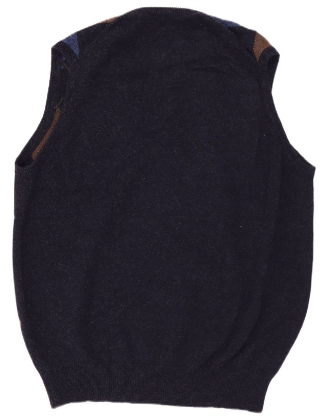 WILLIAM LOCKIE Mens Vest Tank Top IT 52 Large Navy Blue Lambswool