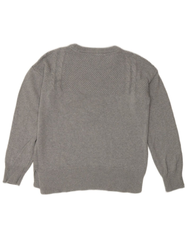 Crew Clothing Womens Neck Jumper Sweater UK 12 Medium Grey Cotton