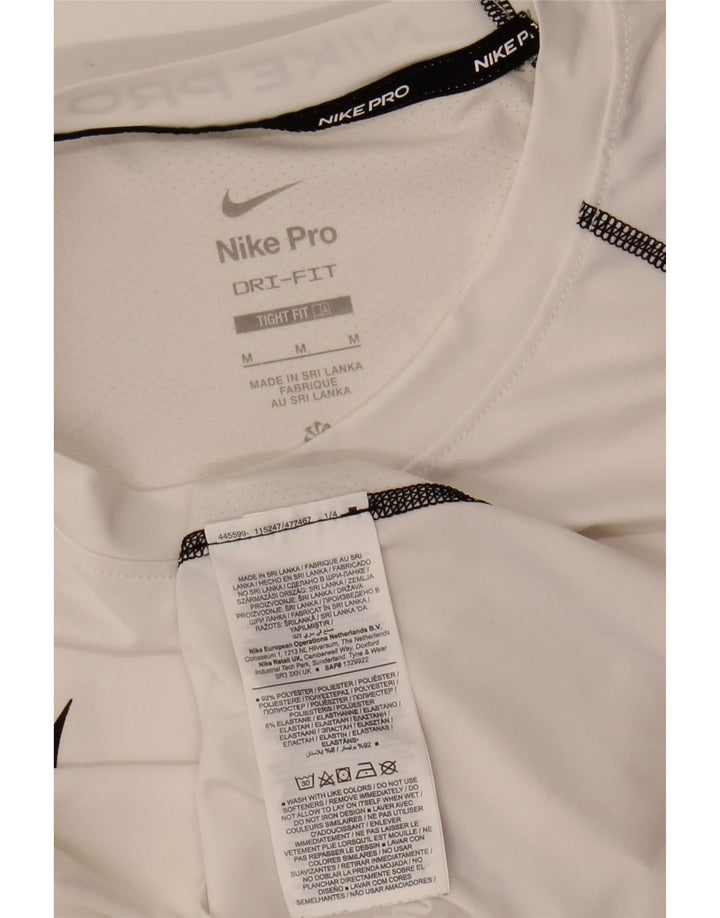 Nike Mens Dri Fit Graphic T-Shirt Top Medium White Polyester