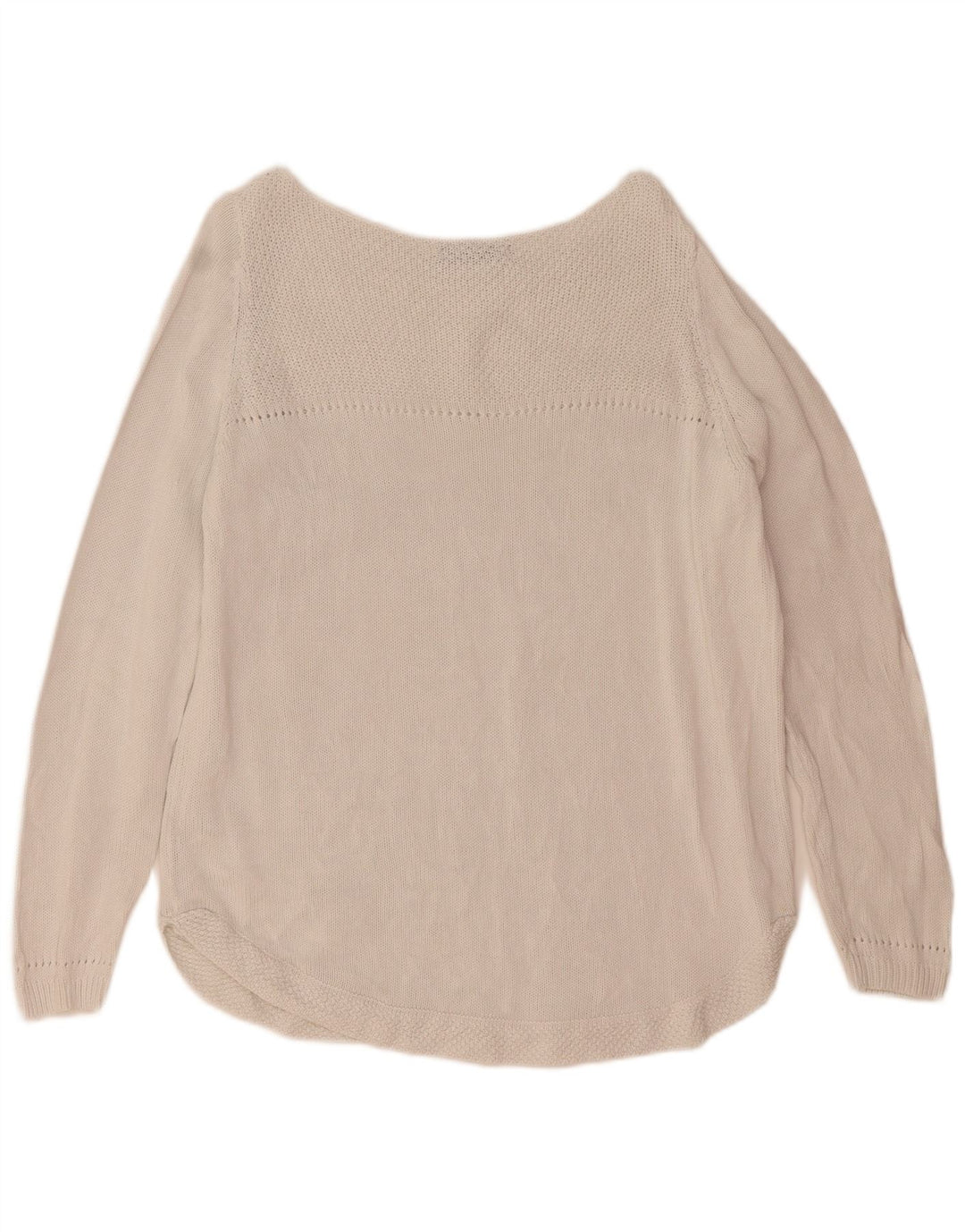 MARKS & SPENCER Womens Boat Neck Jumper Sweater UK 20 2XL Off White Cotton