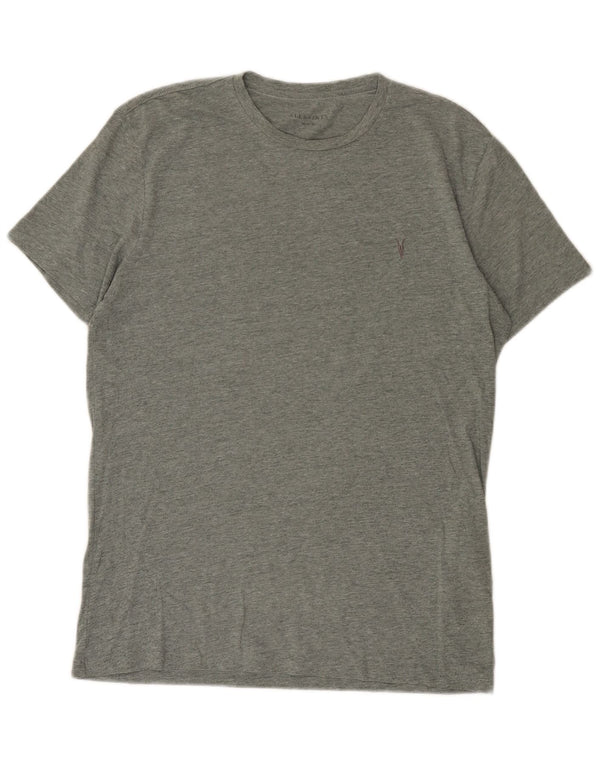 All Saints Mens T-Shirt Top Medium Green Cotton