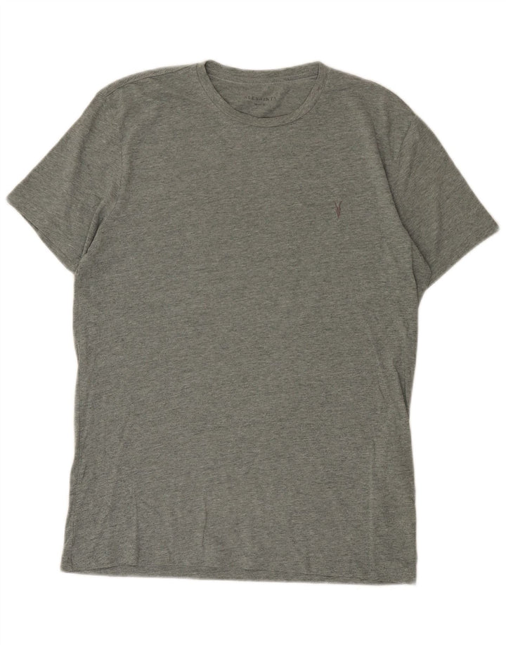 All Saints Mens T-Shirt Top Medium Green Cotton