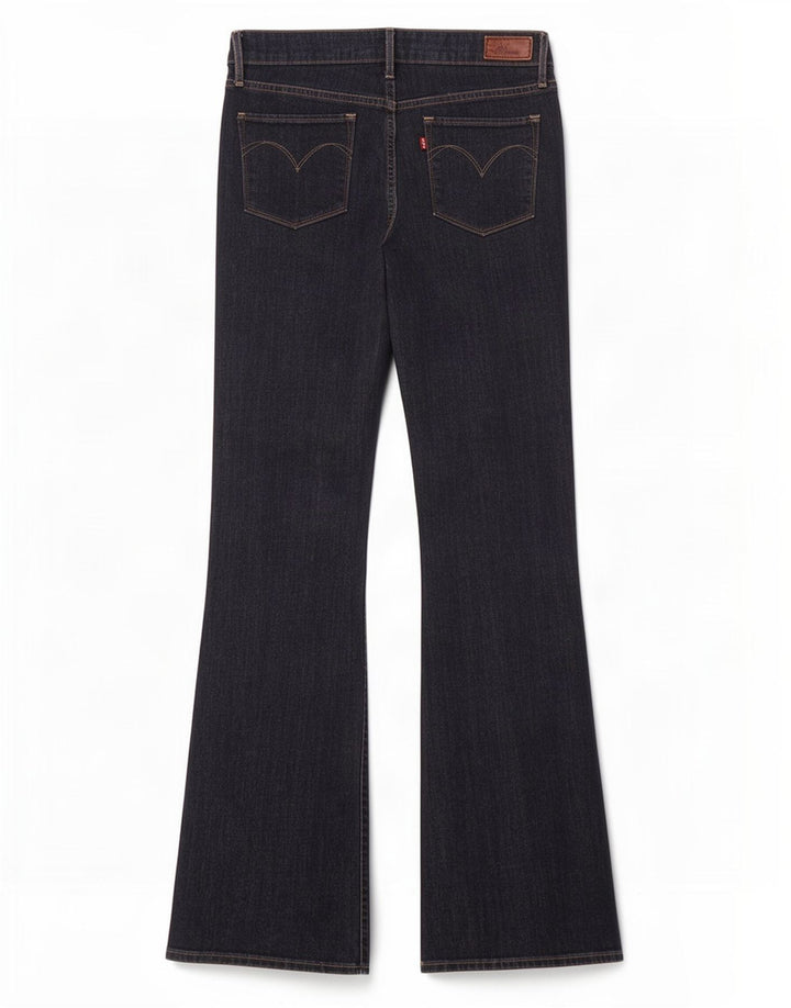 Levi's Womens Slight Curve Flared Jeans W27 L32 Navy Blue Cotton