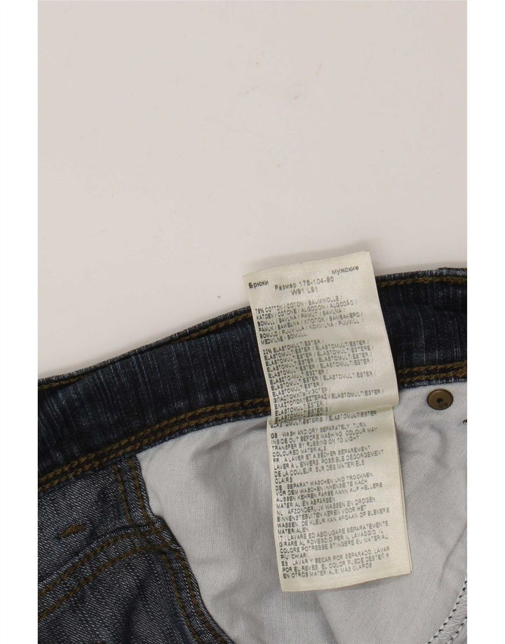Wrangler Mens Regular Fit Straight Jeans W36 L32 Blue Cotton