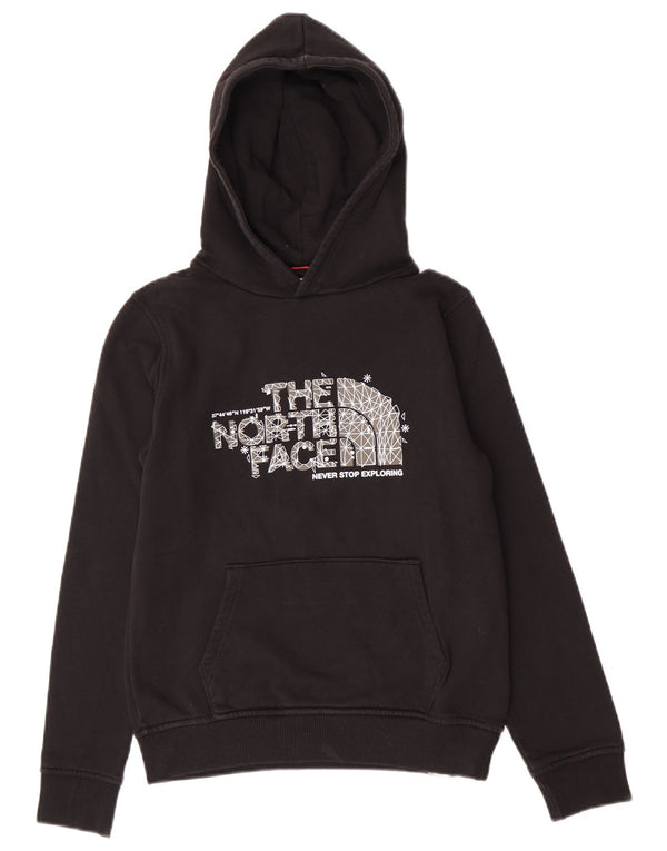The North Face Boys Graphic Hoodie Jumper 14-15 Years Black Cotton