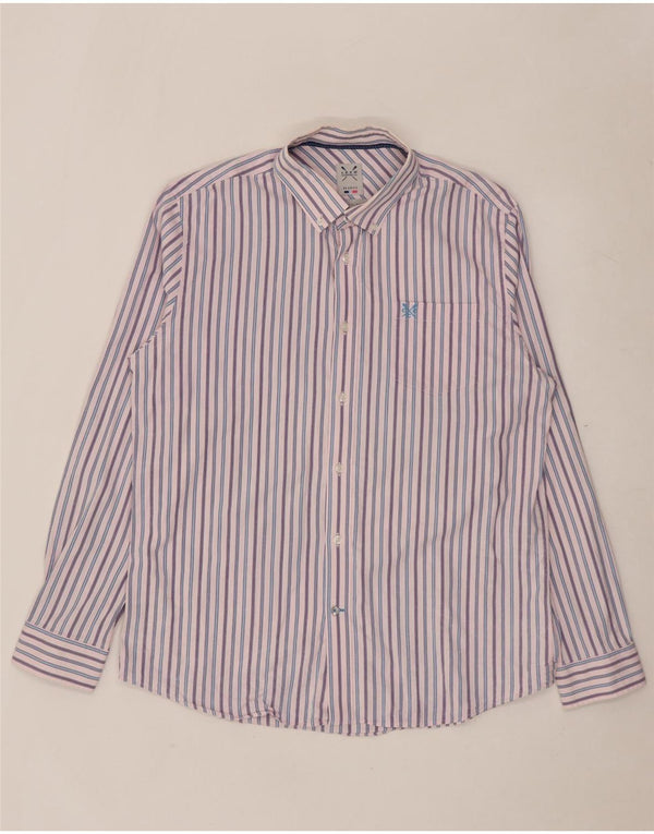 Crew Clothing Mens Shirt XL Pink Pinstripe Cotton