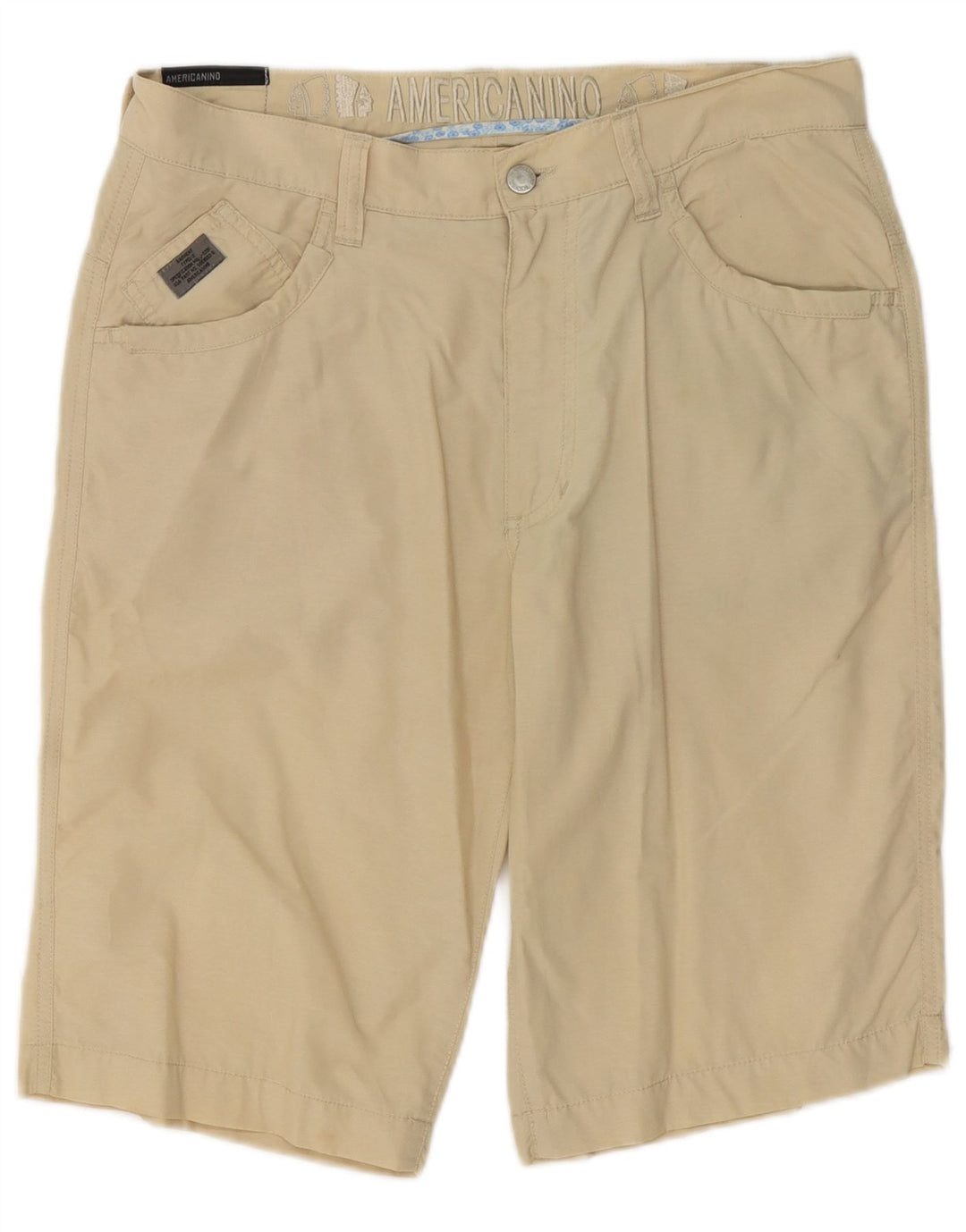 Americanino Mens Casual Shorts IT 48 Medium W32 Beige Cotton