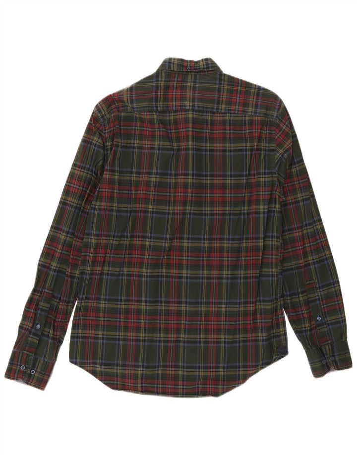 Tommy Hilfiger Mens New York Fit Shirt Medium Khaki Check Cotton