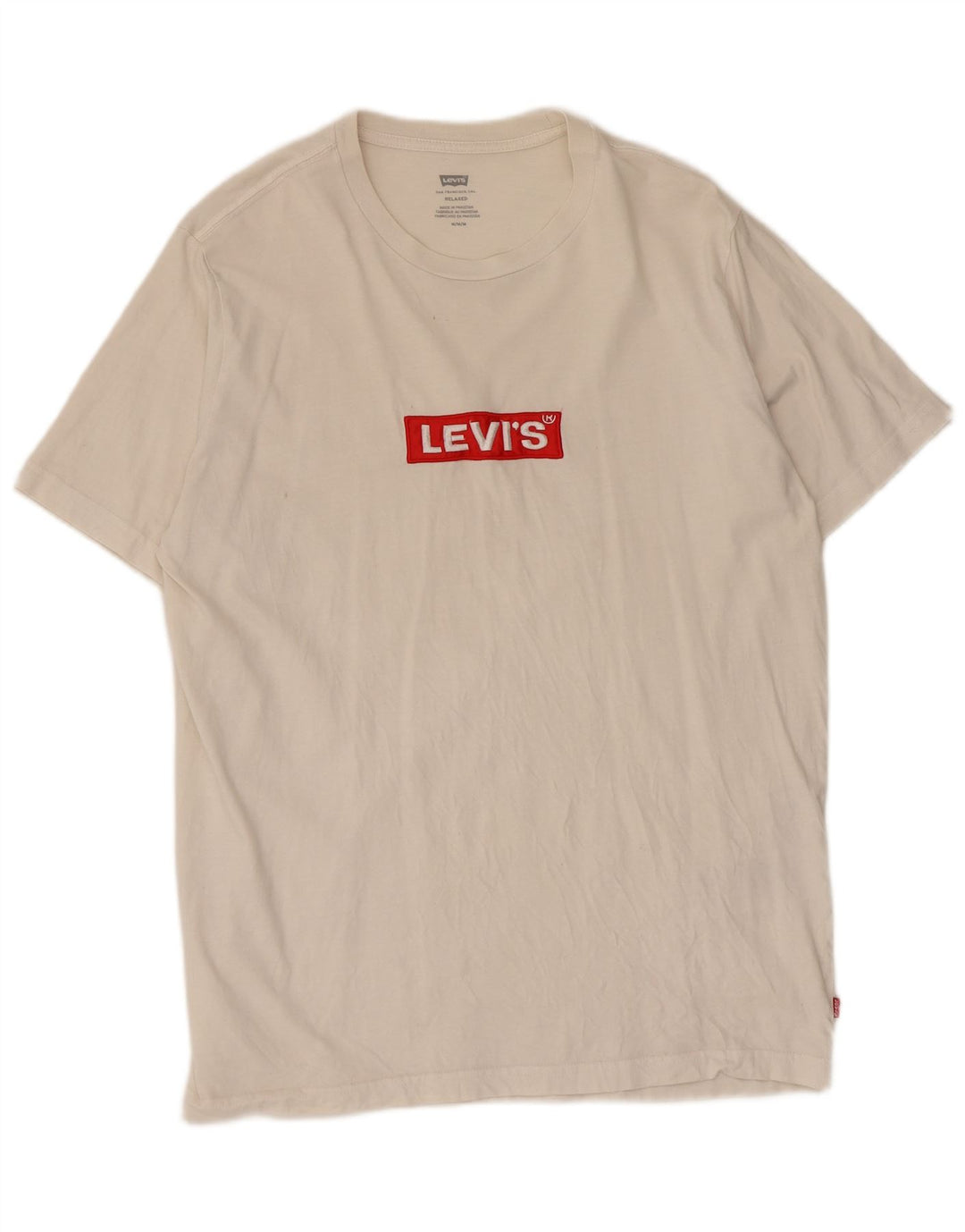 Levi's Mens Relaxed Graphic T-Shirt Top Medium White Cotton