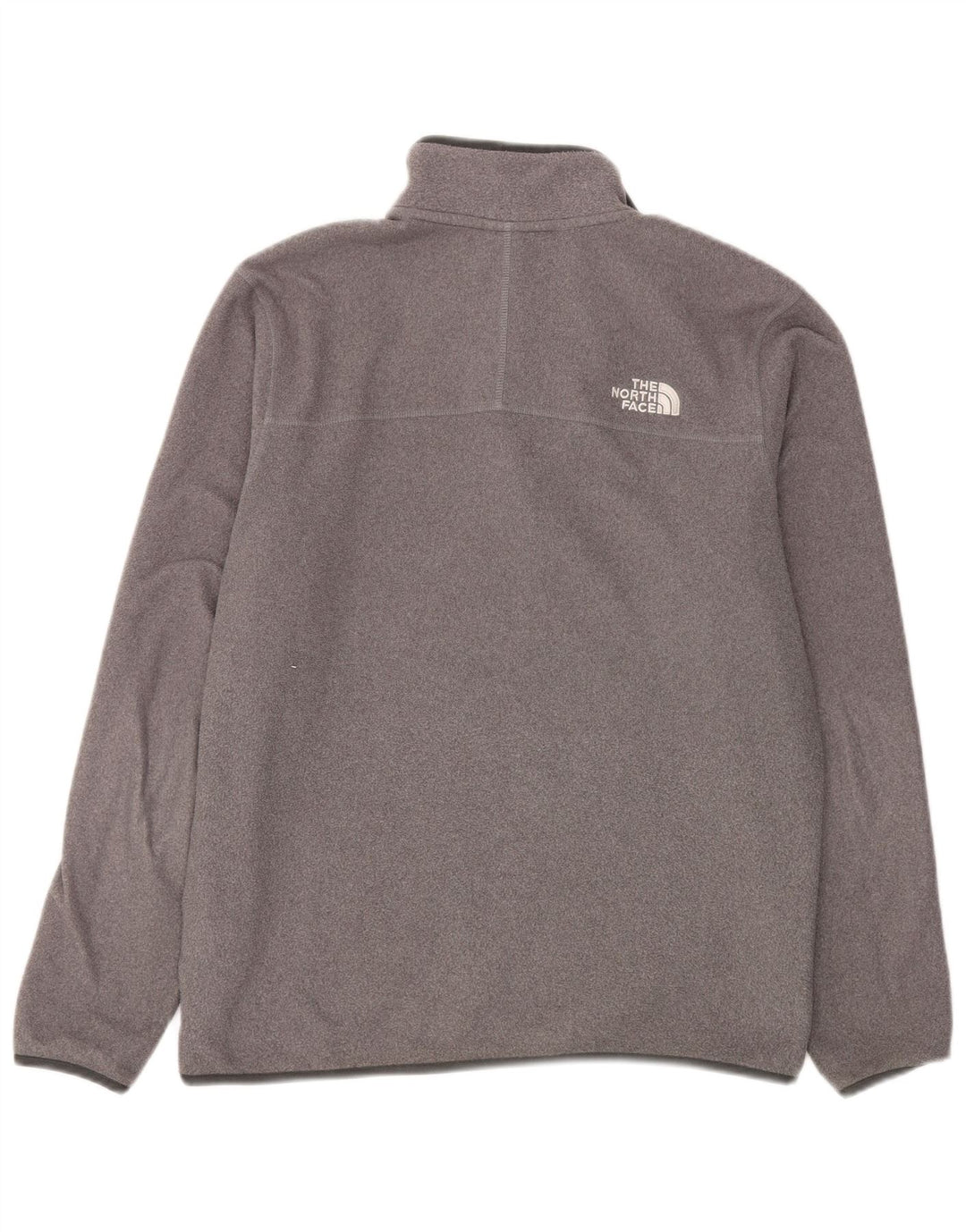 The North Face Mens Zip Neck Fleece Jumper Medium Grey Polyester Sports