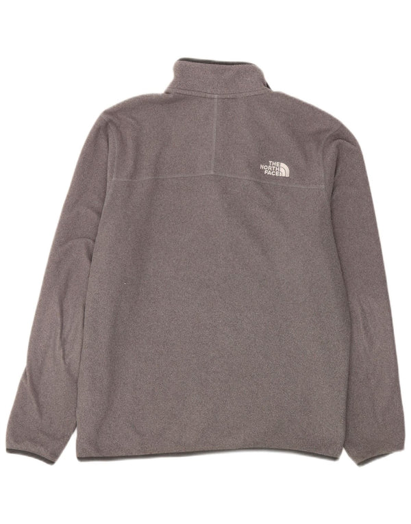 The North Face Mens Zip Neck Fleece Jumper Medium Grey Polyester Sports