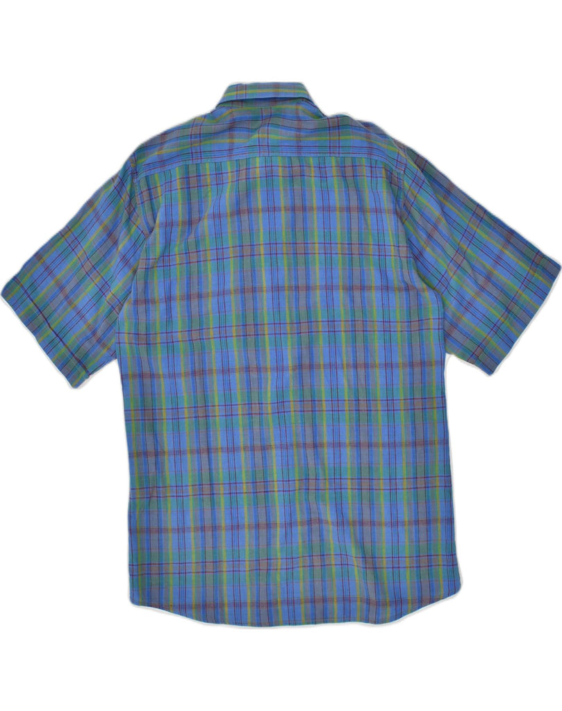 VINTAGE Mens Short Sleeve Shirt Small Blue Check | Vintage Vintage | Thrift | Second-Hand Vintage | Used Clothing | Messina Hembry 