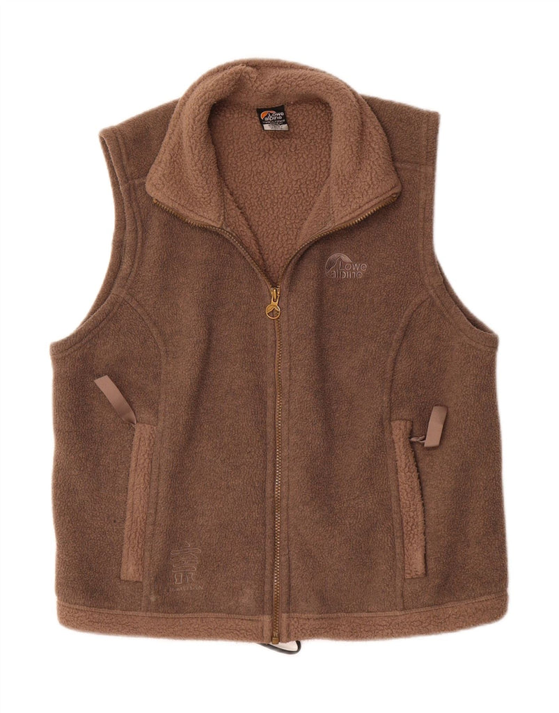 LOWE ALPINE Womens Fleece Gilet UK 14 Medium Brown Polyester Vintage Lowe Alpine and Second-Hand Lowe Alpine from Messina Hembry 
