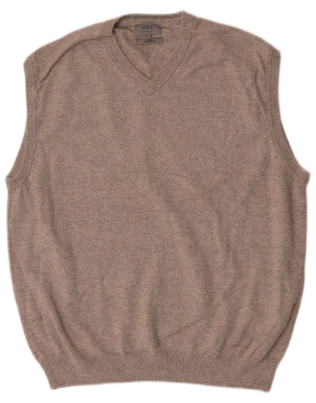 Marks & Spencer Mens Vest Tank Top XL Brown Cotton