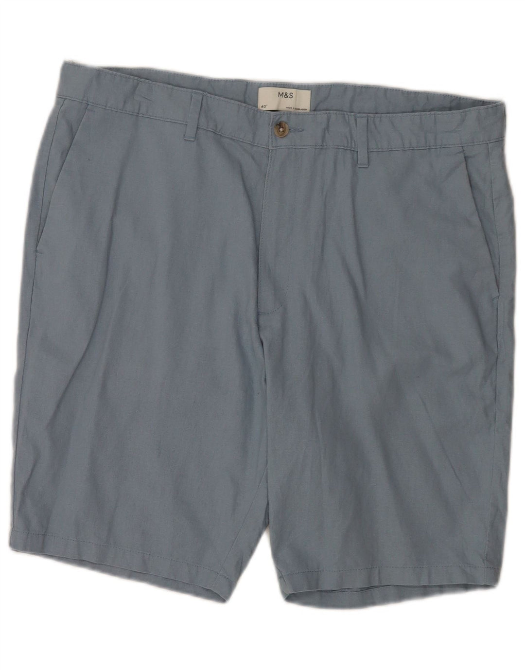 Marks & Spencer Mens Chino Shorts W40 XL Blue Linen