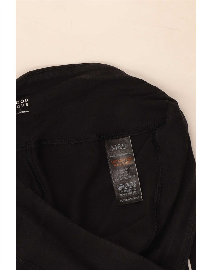 Marks & Spencer Womens Leggings UK 12 Medium Black Cotton