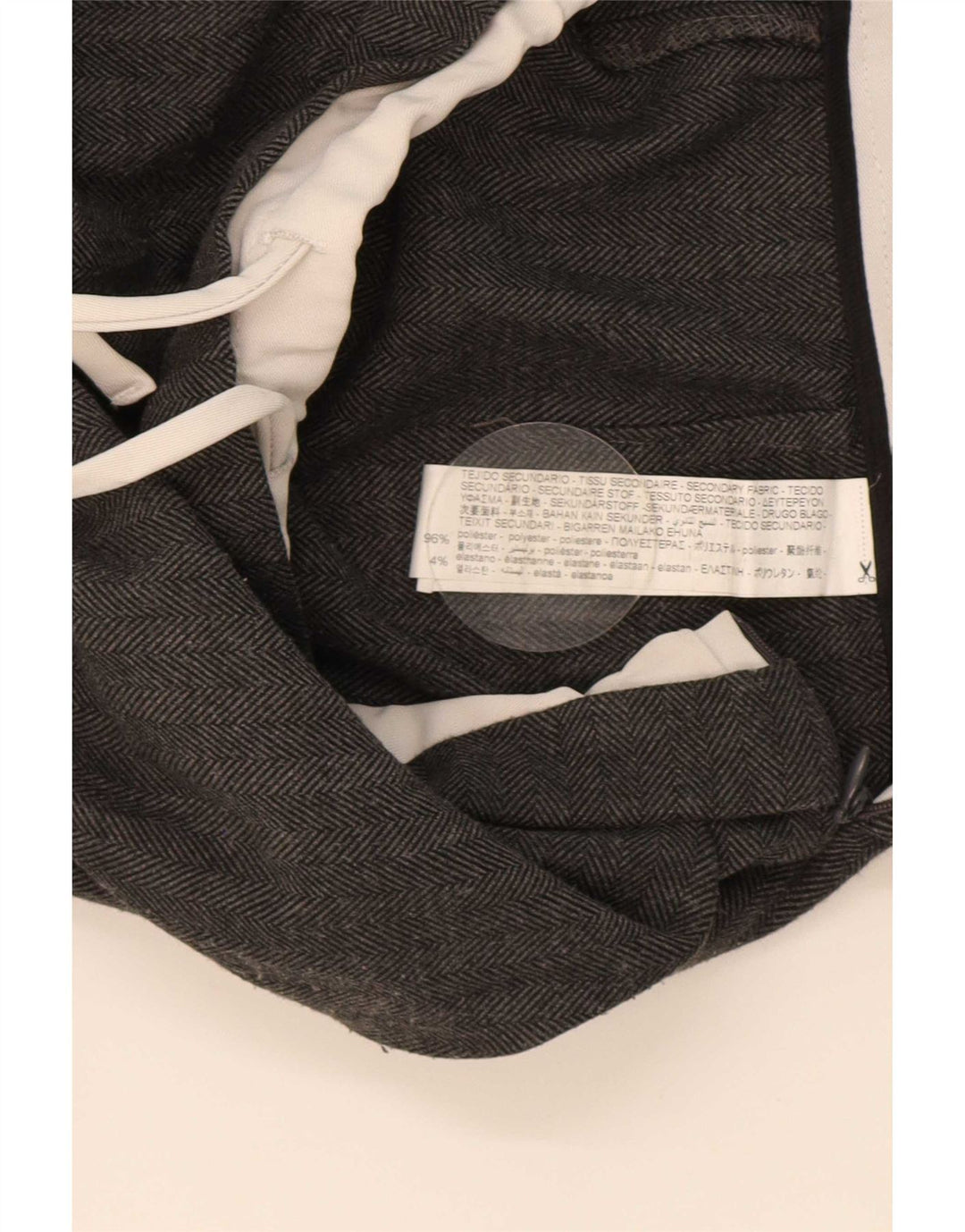 Zara Womens Loose Fit Trousers Medium W30 L30 Grey Herringbone Polyester