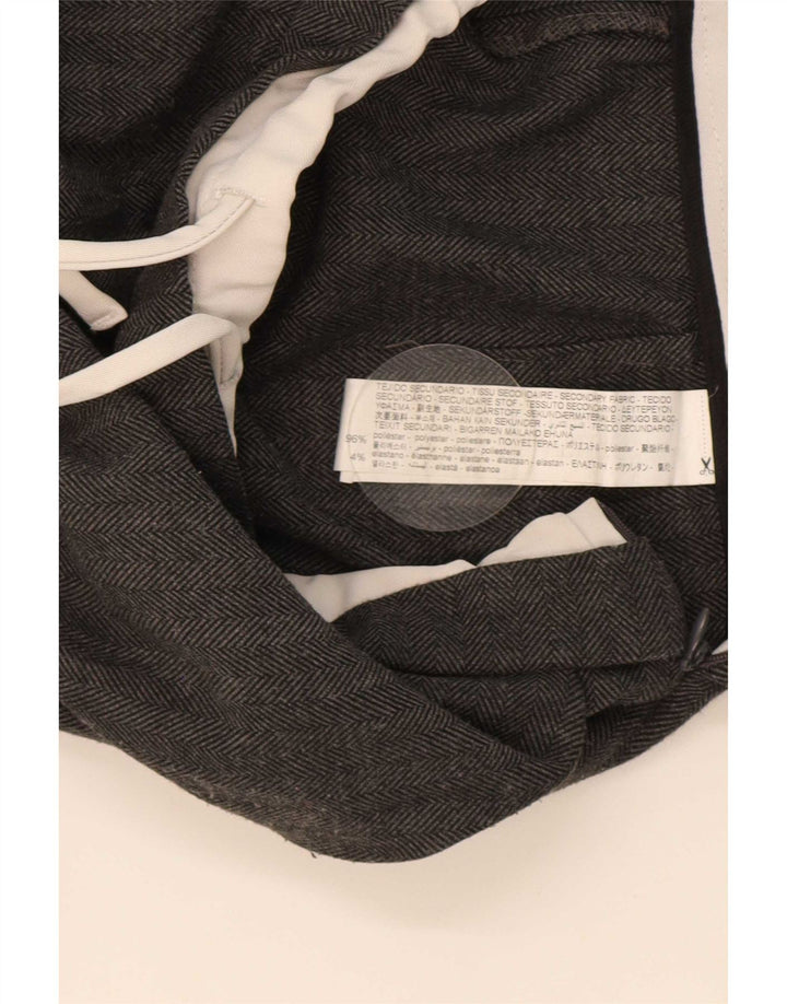 Zara Womens Loose Fit Trousers Medium W30 L30 Grey Herringbone Polyester
