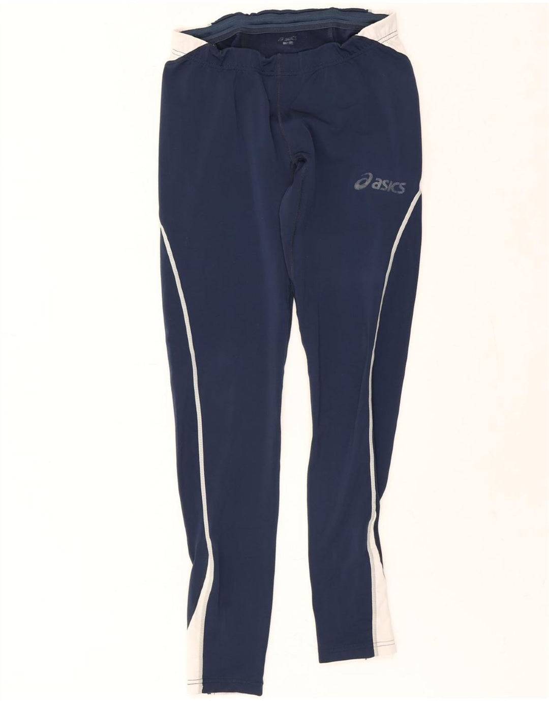 ASICS Womens Tracksuit Trousers UK 12 Medium Navy Blue Colourblock Vintage Asics and Second-Hand Asics from Messina Hembry 