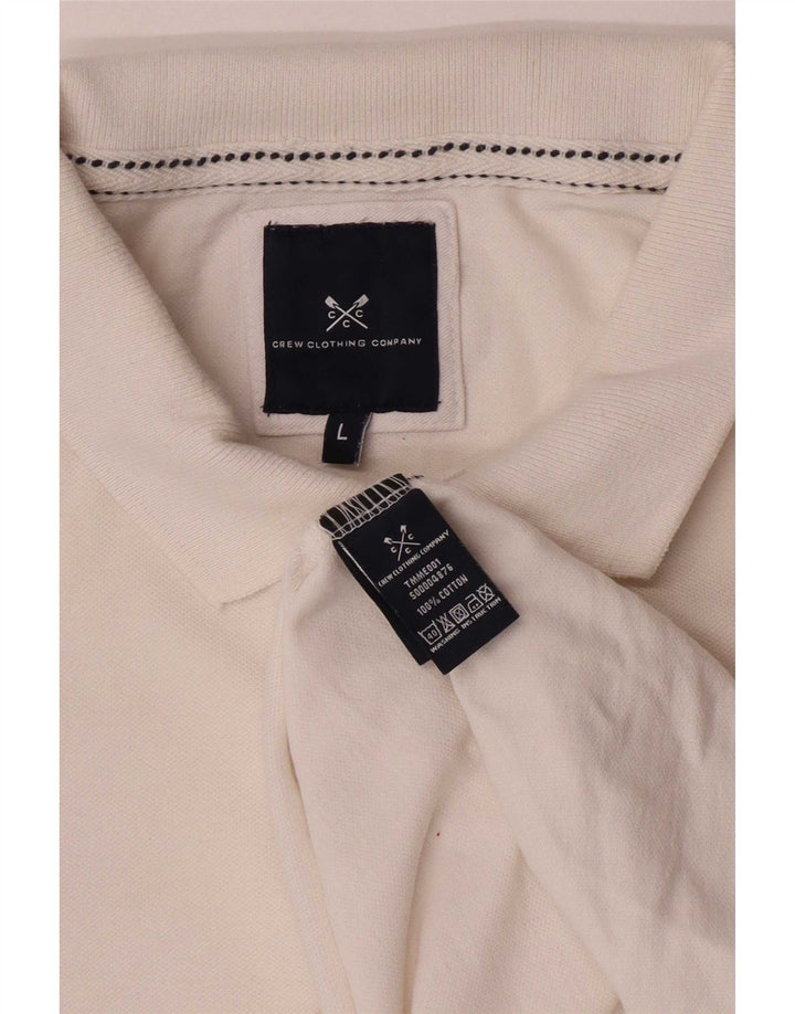 Crew Clothing Mens Polo Shirt Large White Cotton