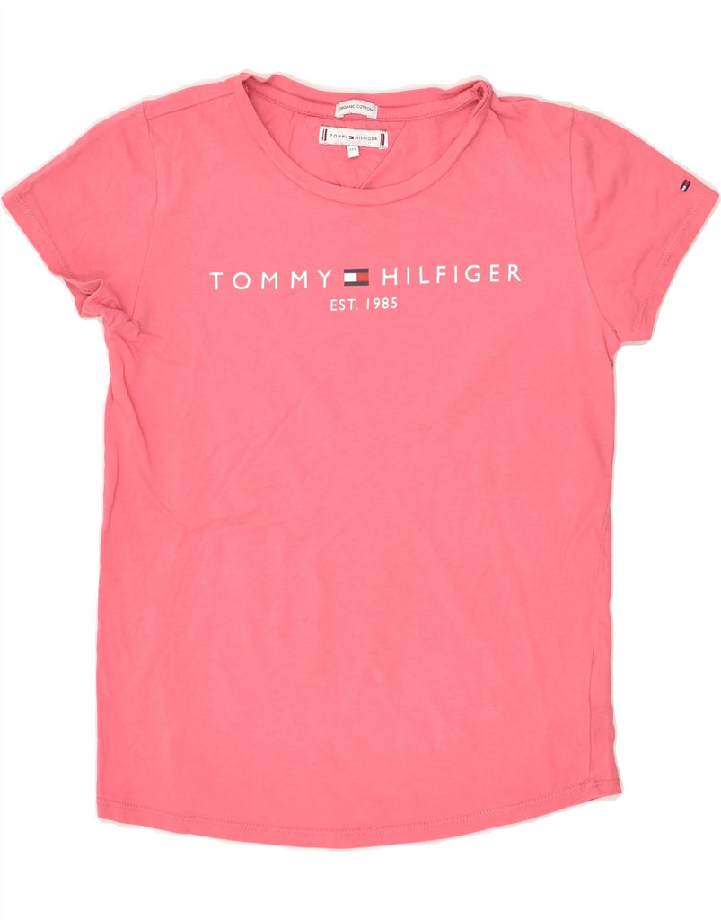 TOMMY HILFIGER Girls Graphic T-Shirt Top 11-12 Years Pink Cotton | Vintage Tommy Hilfiger | Thrift | Second-Hand Tommy Hilfiger | Used Clothing | Messina Hembry 